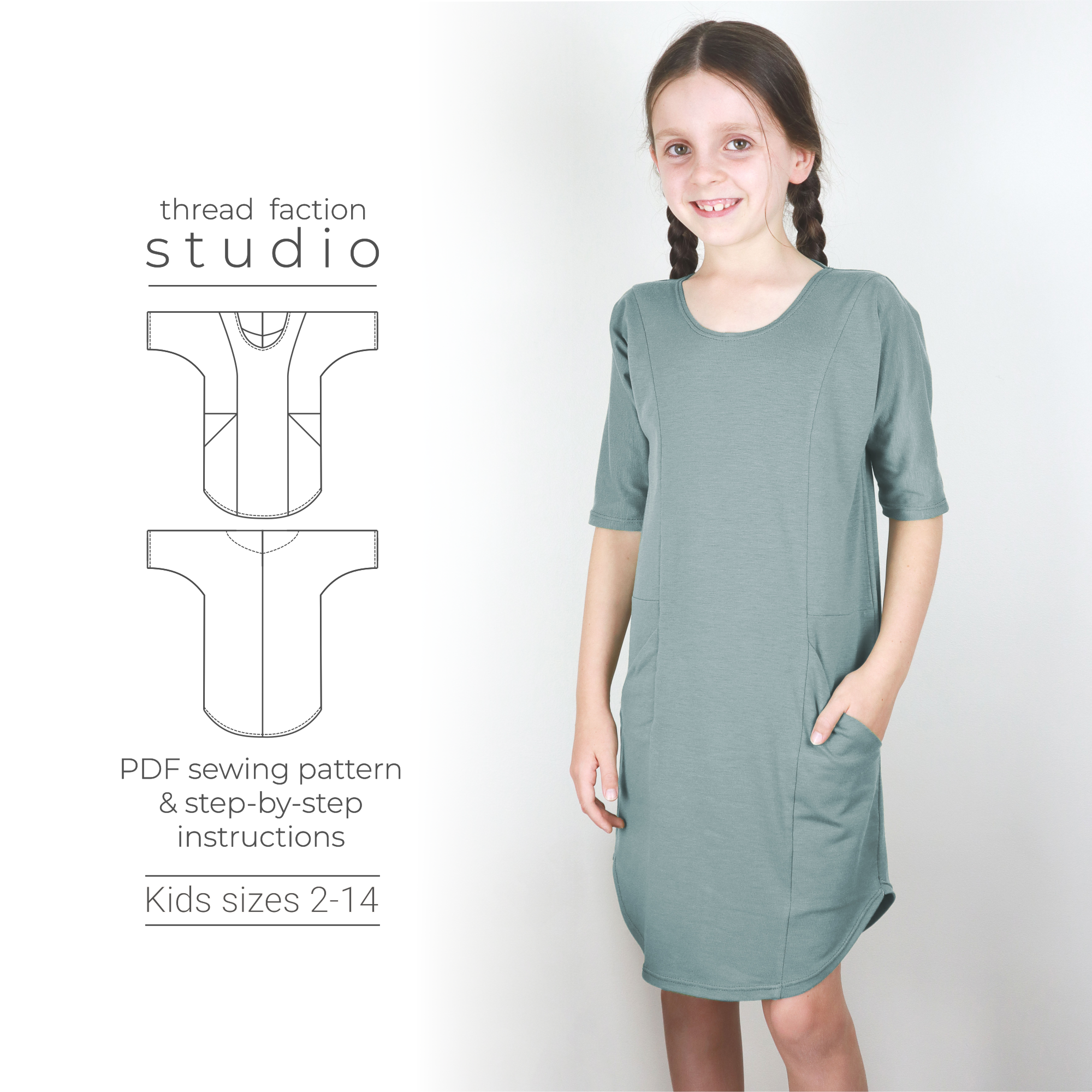 Zero Waste Dolman Sweater Dress Pattern – Thread Faction Studio