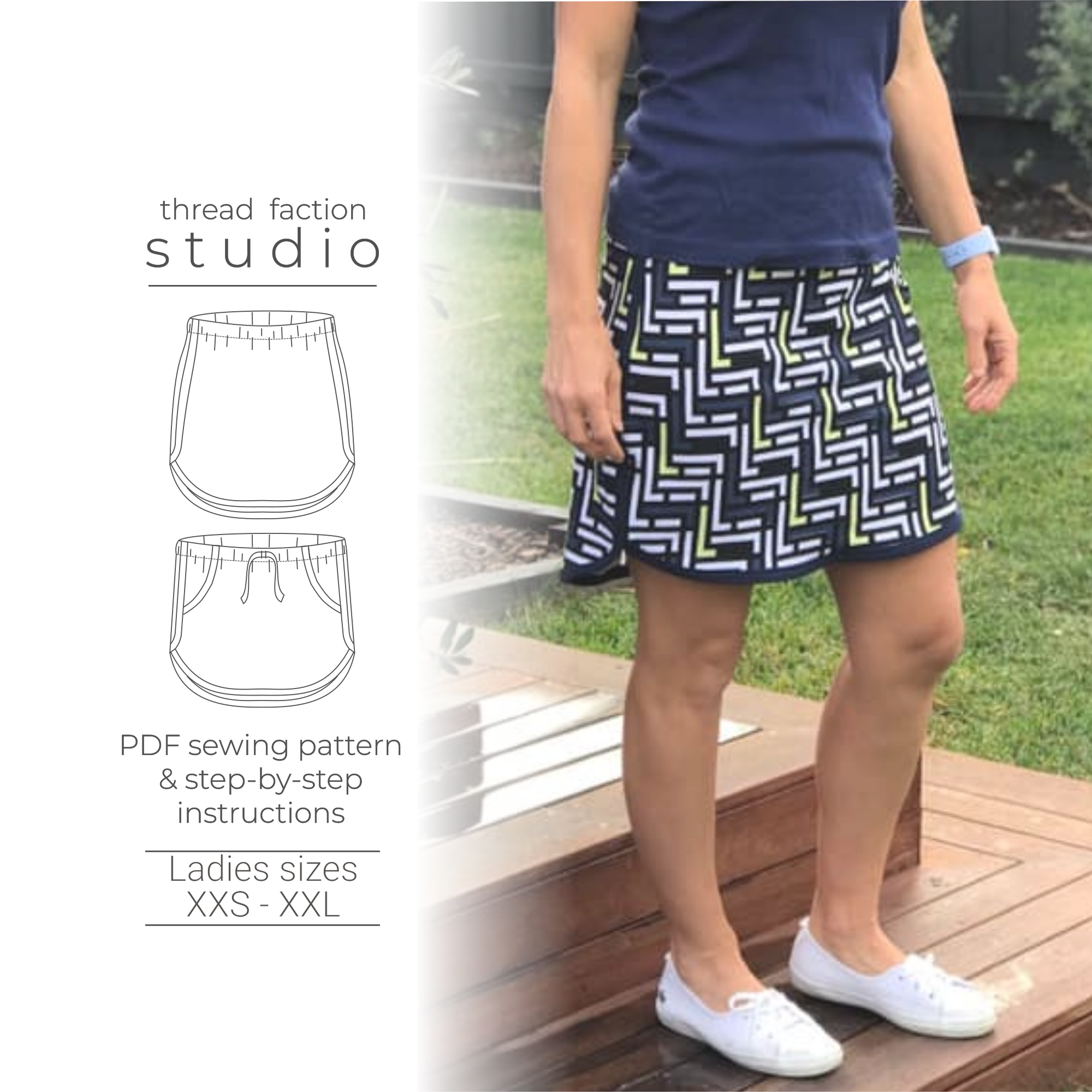 208 Ladies Casual skirt - Instant download PDF Sewing Pattern