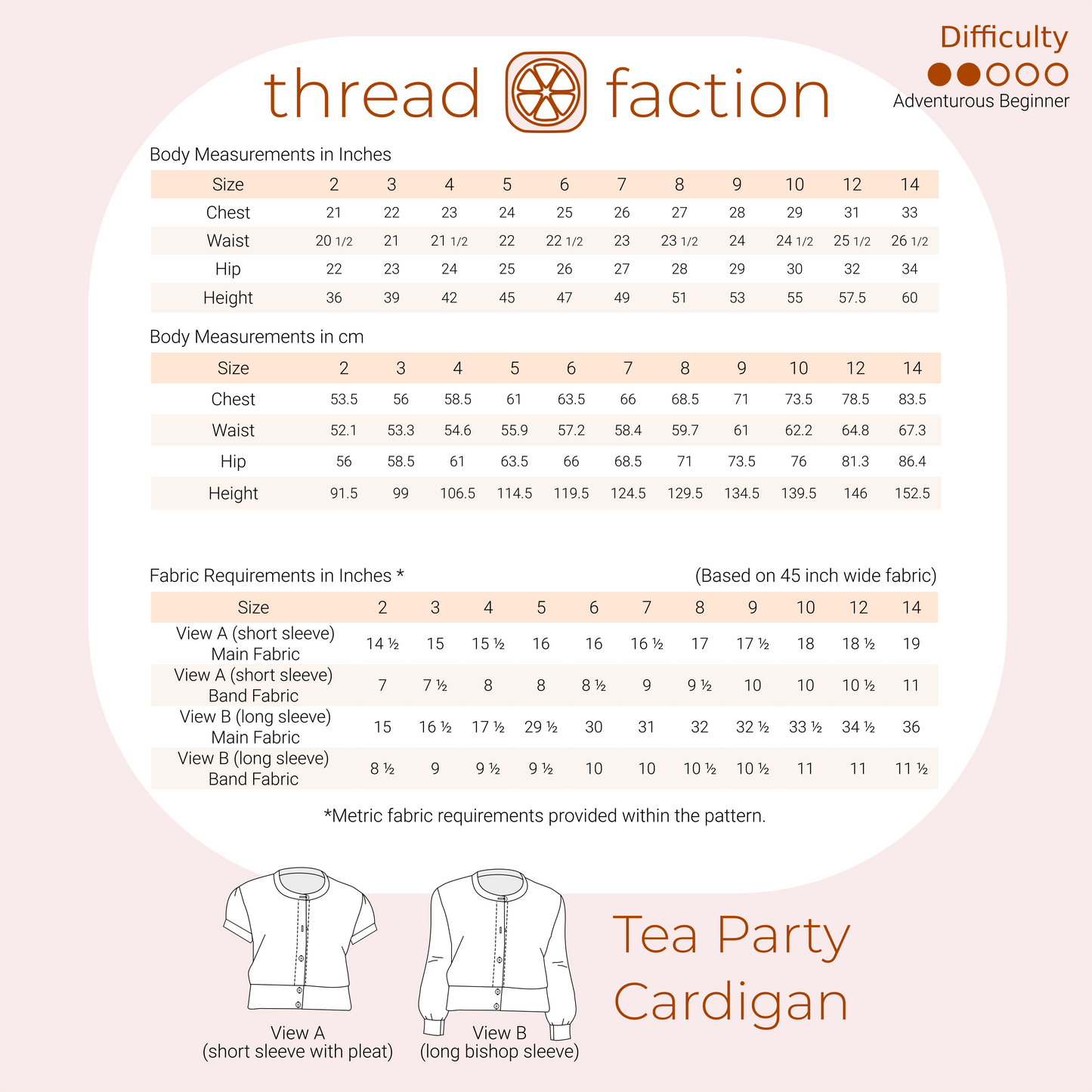 Tea Party Cardigan & Top PDF Sewing Pattern