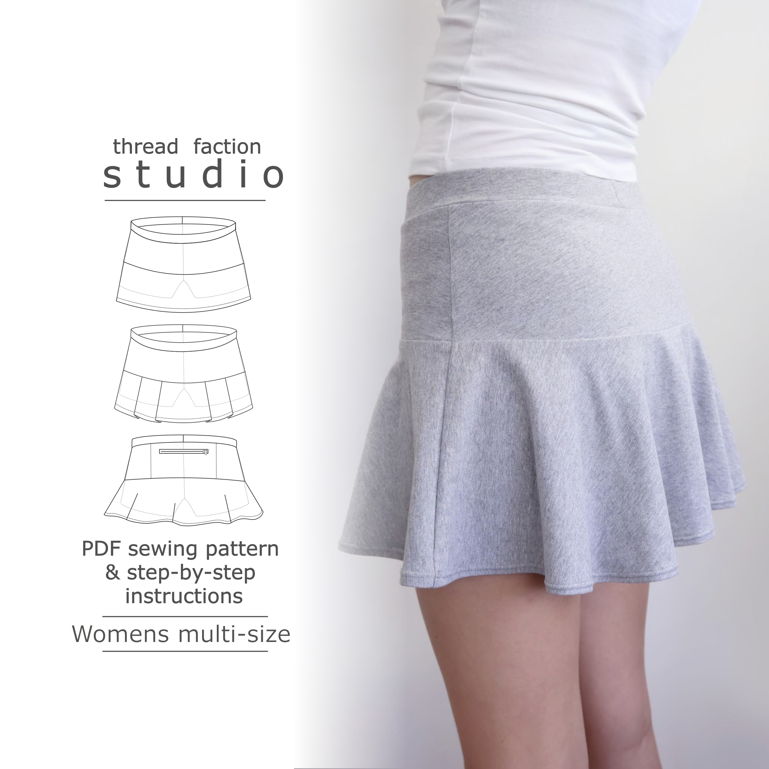 203 Ladies Sports Skort- Instant download PDF Sewing Pattern