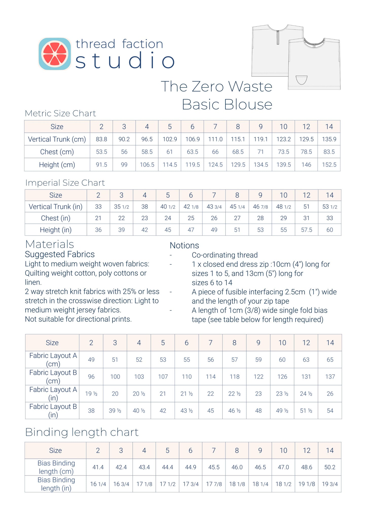 Zero Waste Basic Blouse Pattern