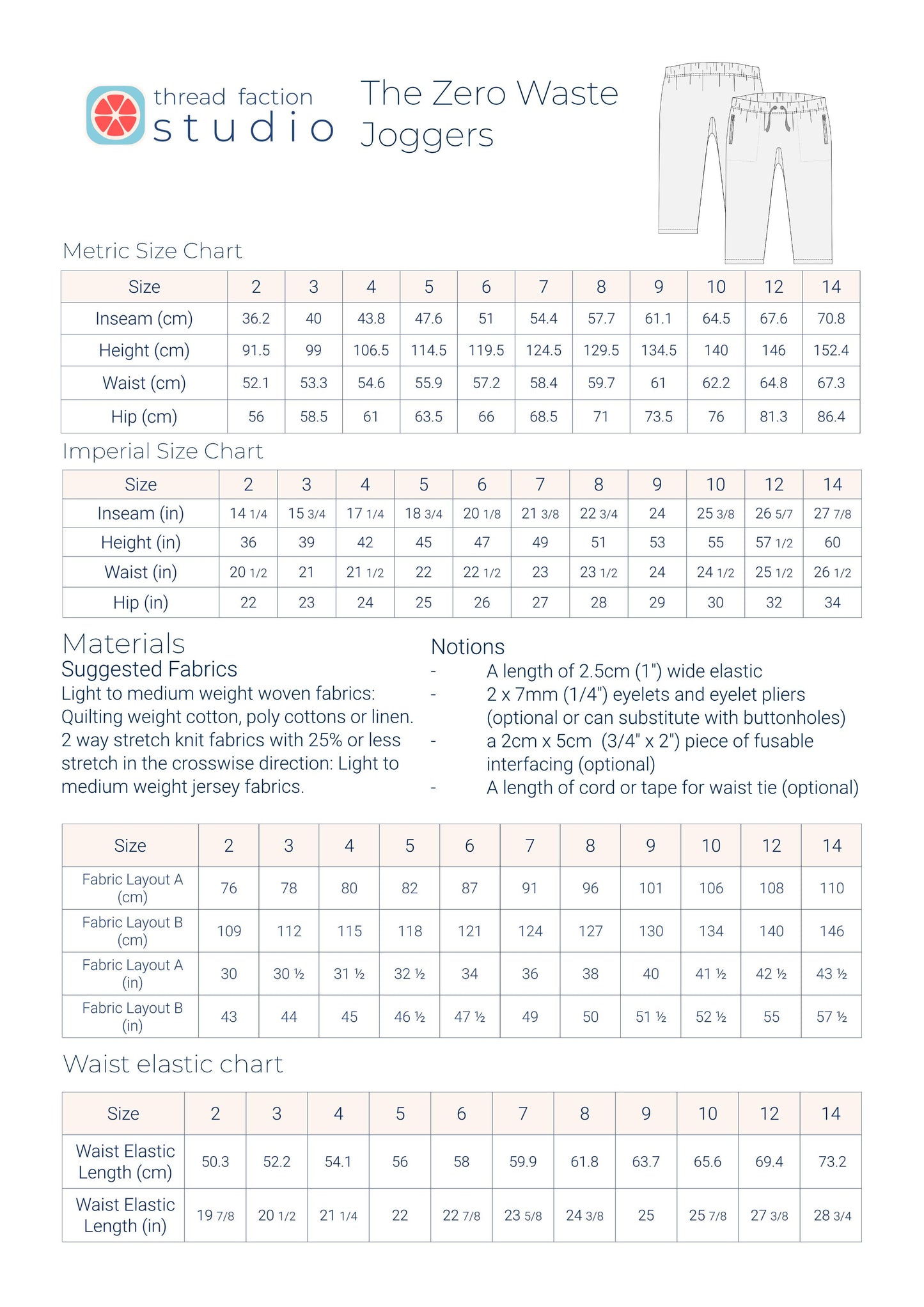 Zero Waste Joggers Pattern