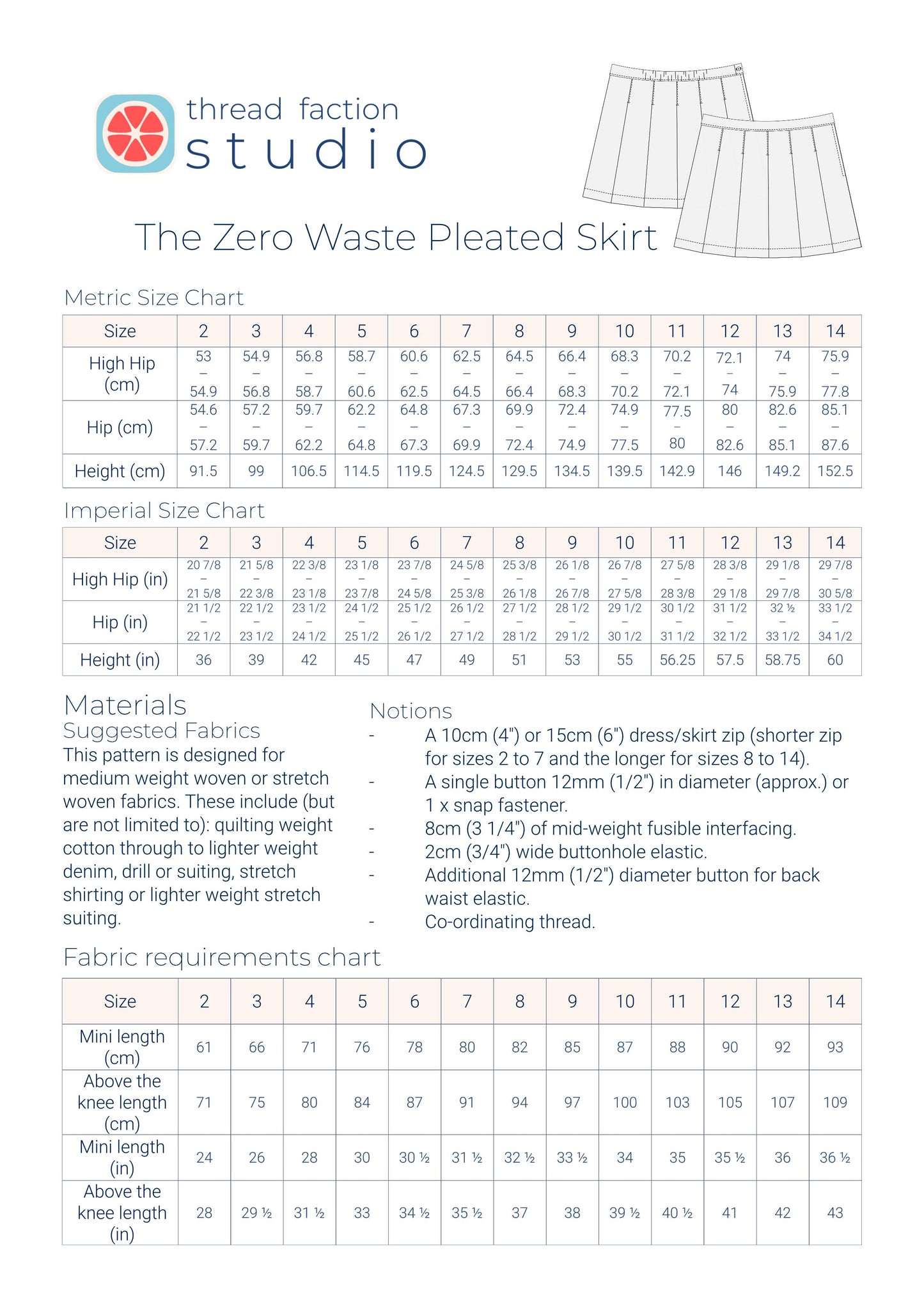 Zero Waste Pleated Skirt