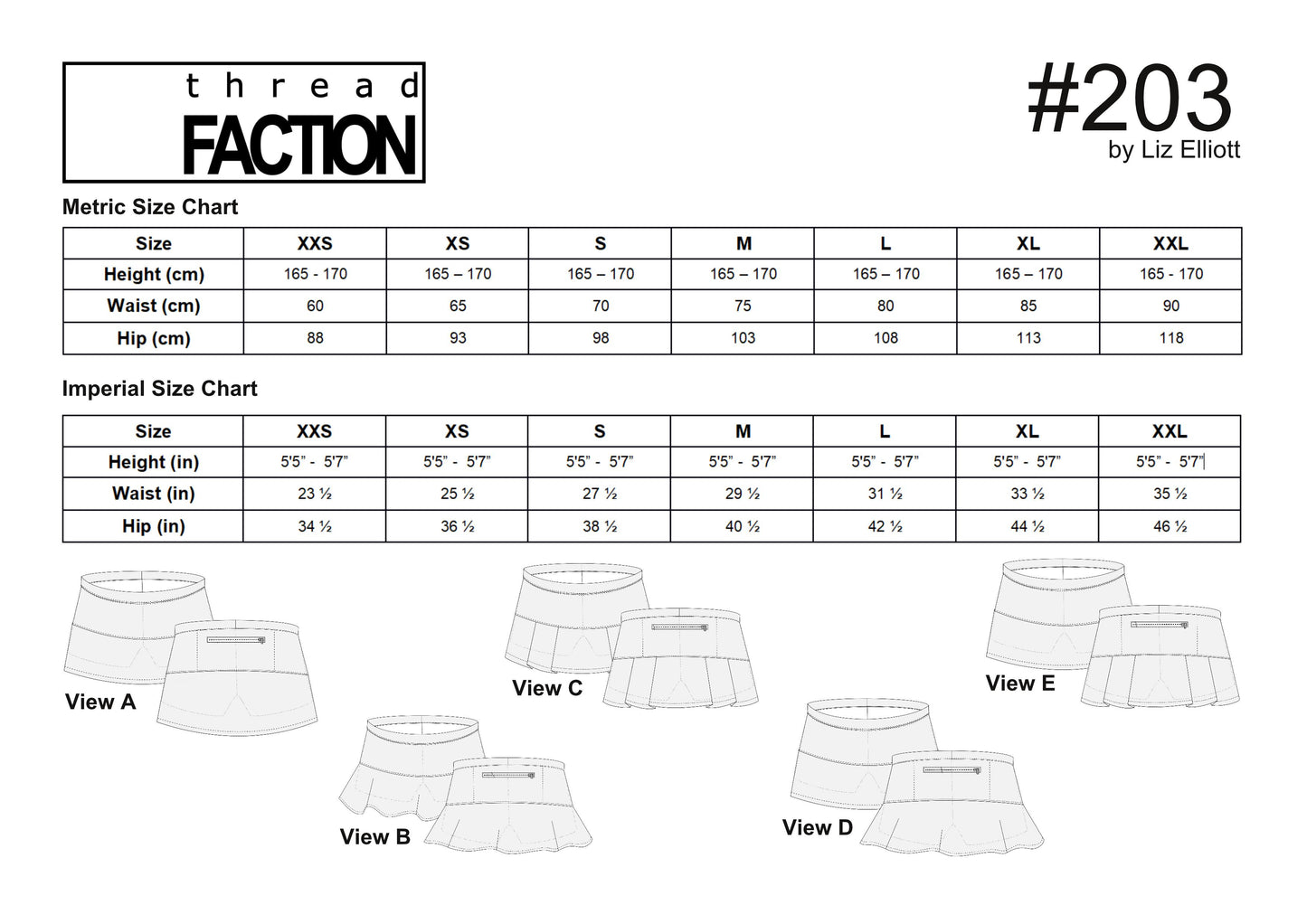 #203 Ladies Sports Skort- Instant download PDF Sewing Pattern