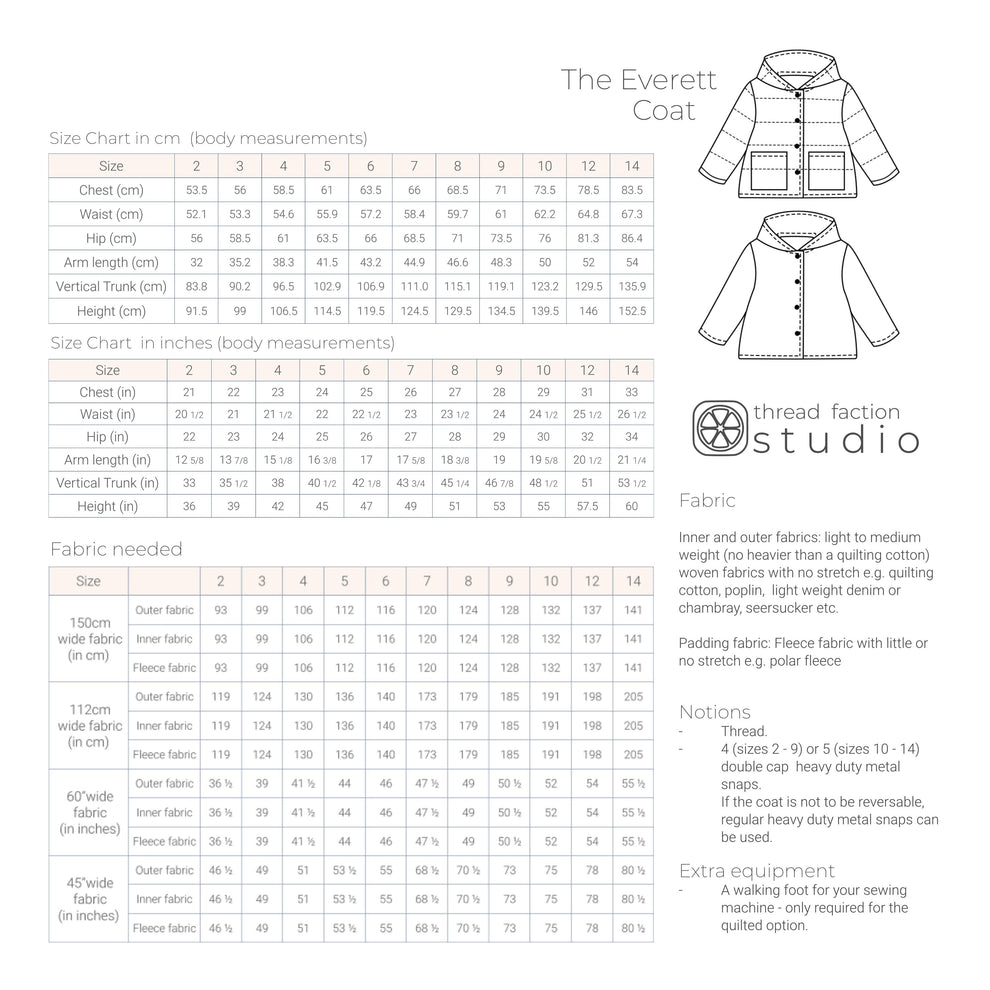The Everett Coat PDF Sewing Pattern – Thread Faction Studio