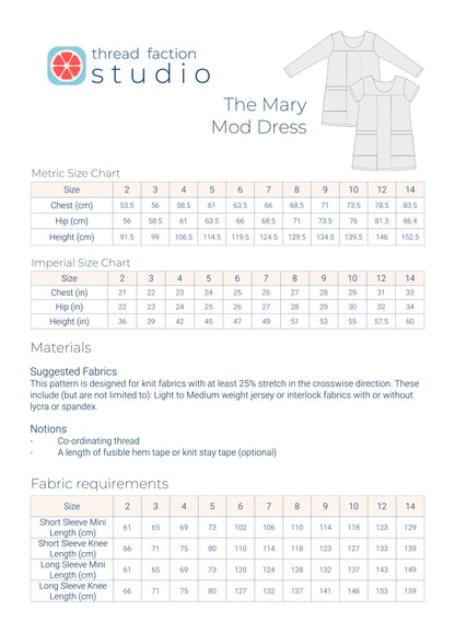 The Mary Mod Dress Pattern
