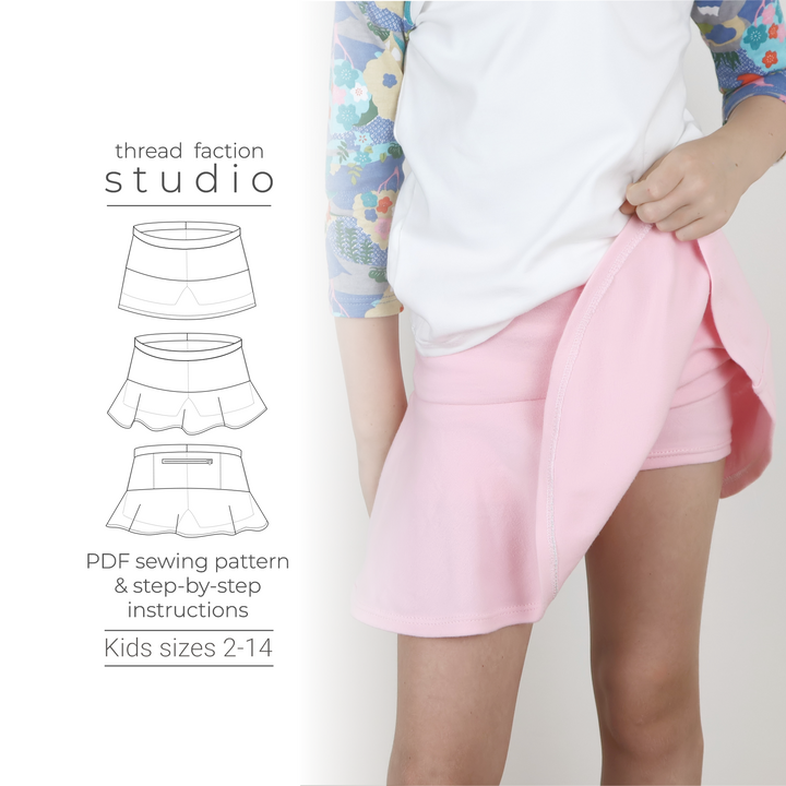 Tween Skort Pattern Kid's Skort Patterns – Thread Faction Studio