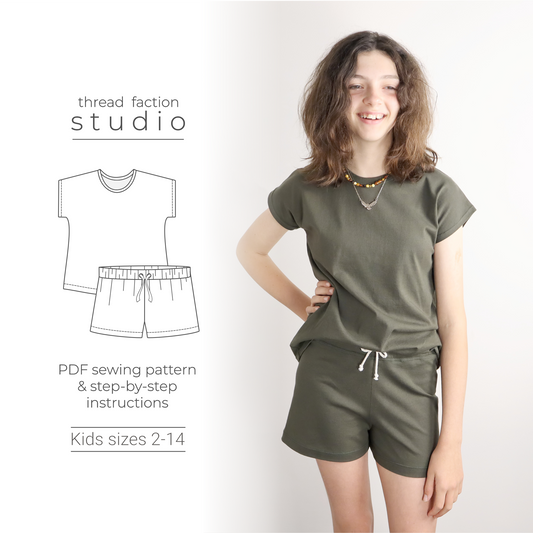 Thread Faction 130 Girls Everyday Swing Dress PDF Sewing Pattern