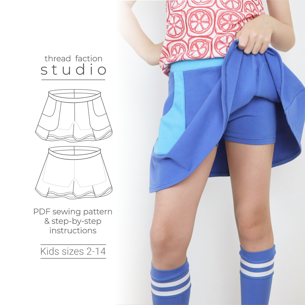 Skort Paper Pattern Kid's Skort Patterns – Thread Faction Studio