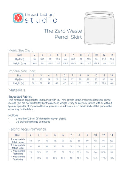Zero Waste Pencil Skirt Pattern