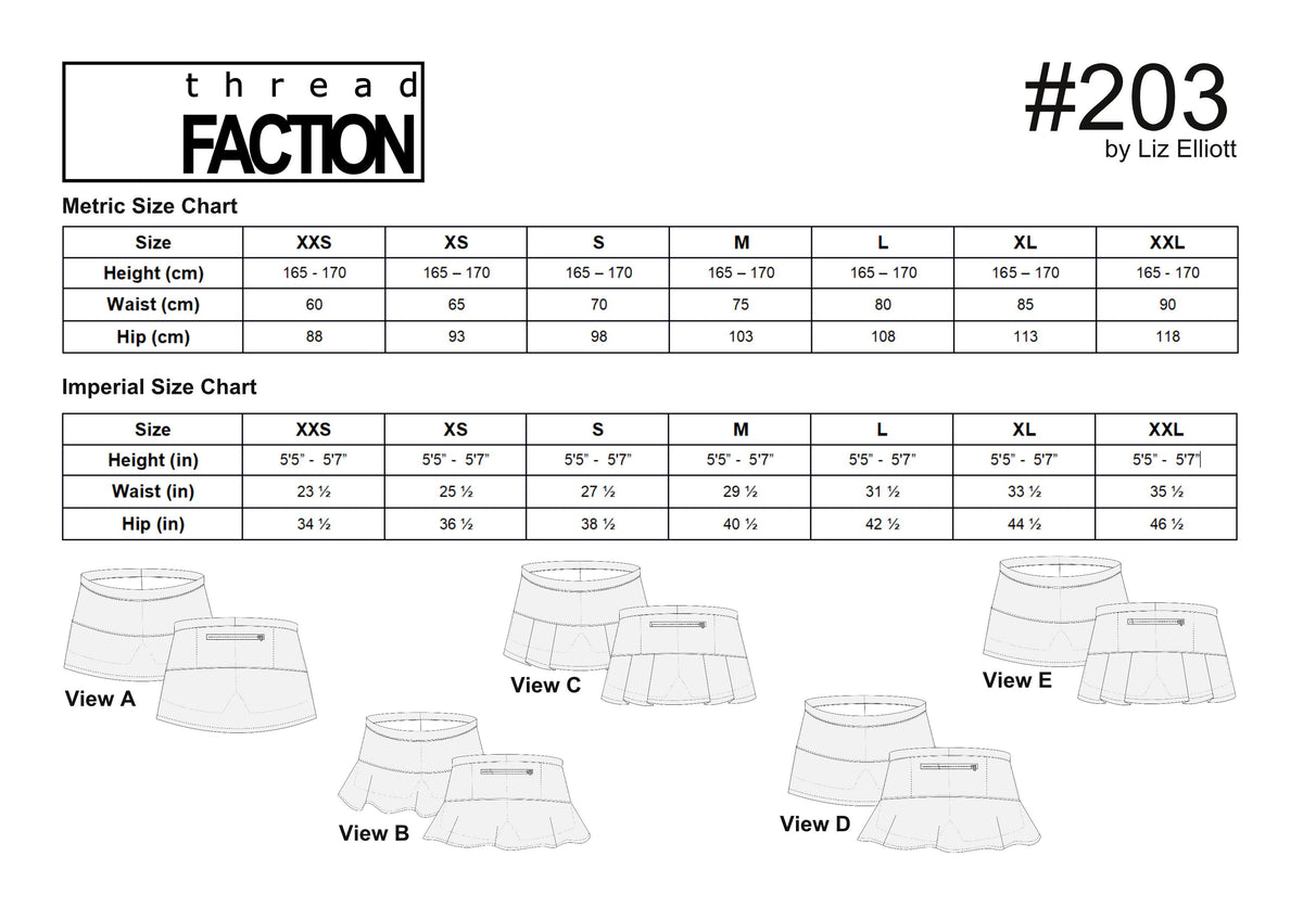 #203 Ladies Sports Skort- Instant download PDF Sewing Pattern – Thread ...