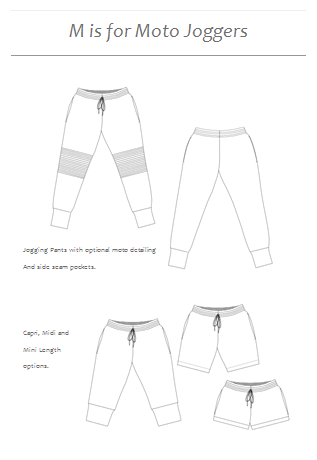 M is for Moto Joggers - Instant download PDF sewing pattern